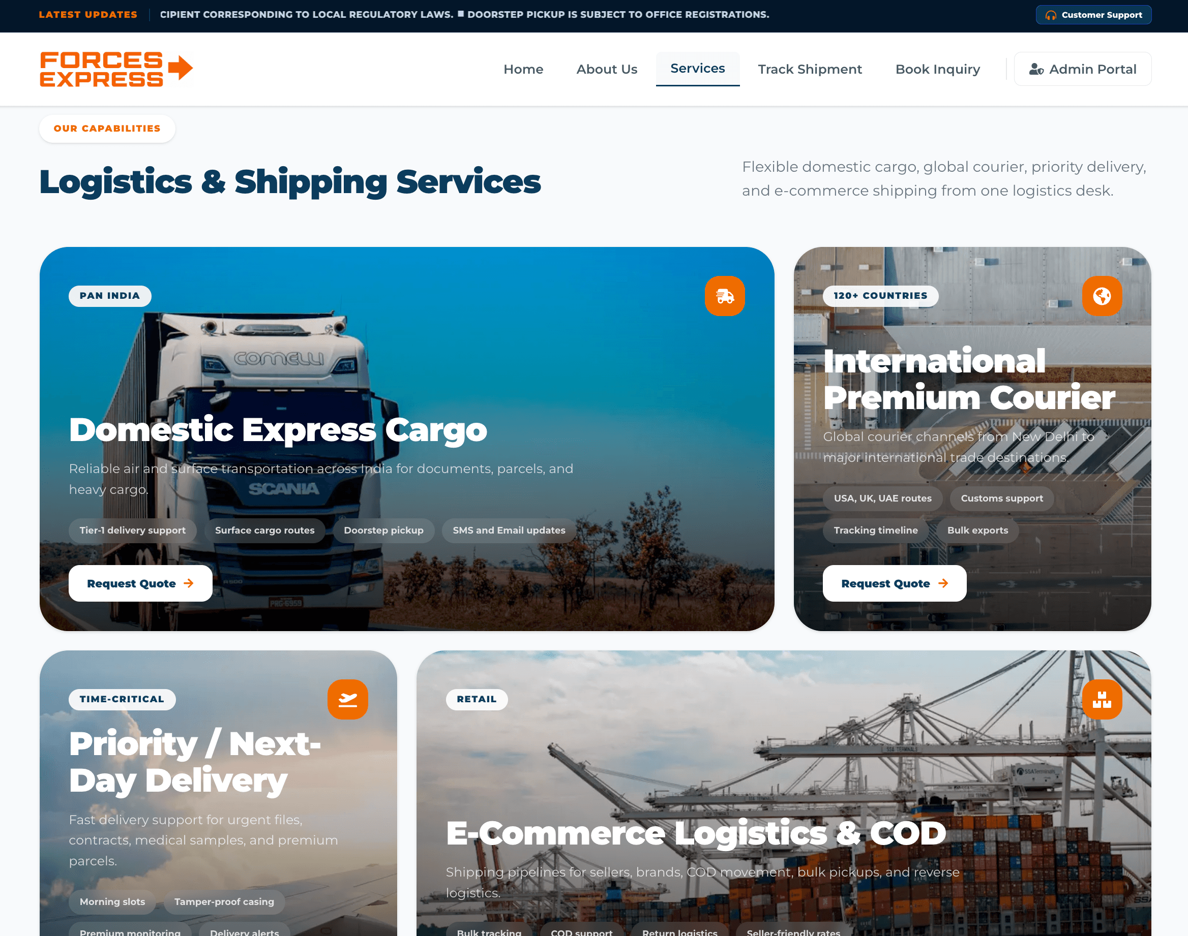Shipping Services Header β Forces Express