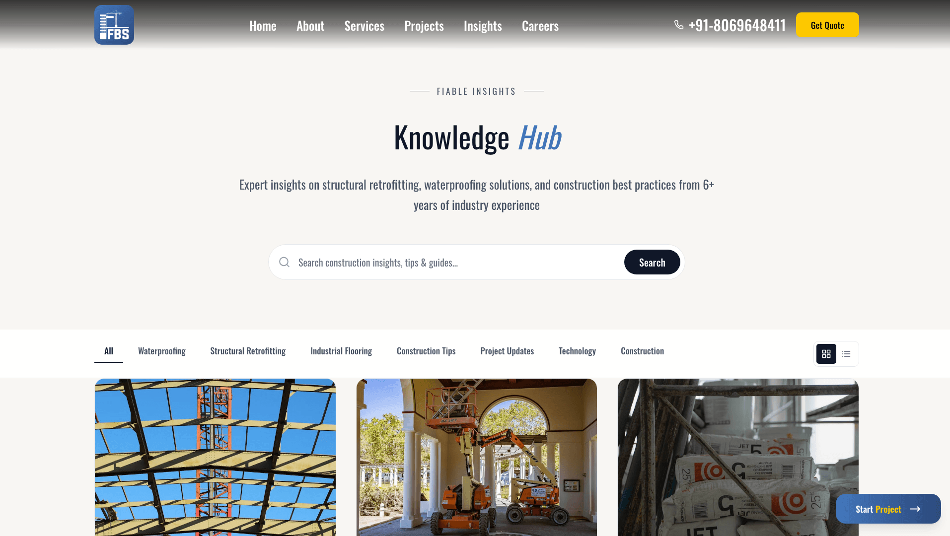 Fiable — Blog hub with CMS-managed articles for content marketing