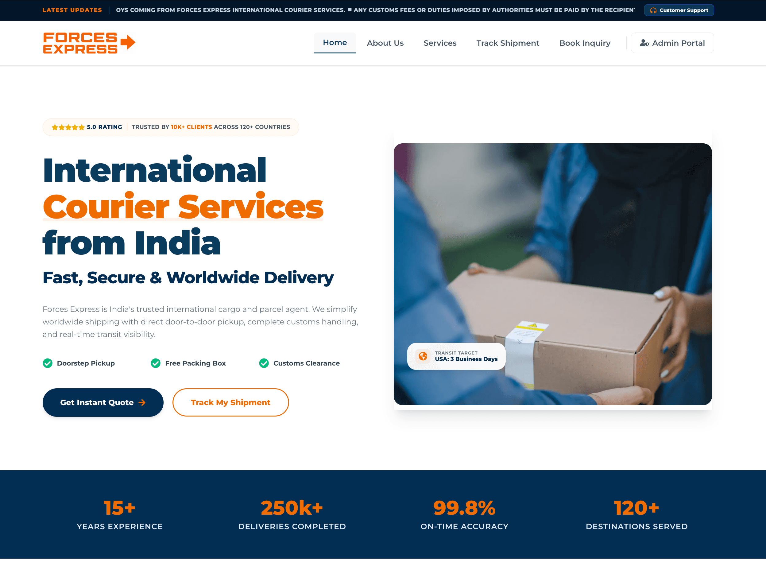 Forces Express — International Cargo & Courier Agent Platform