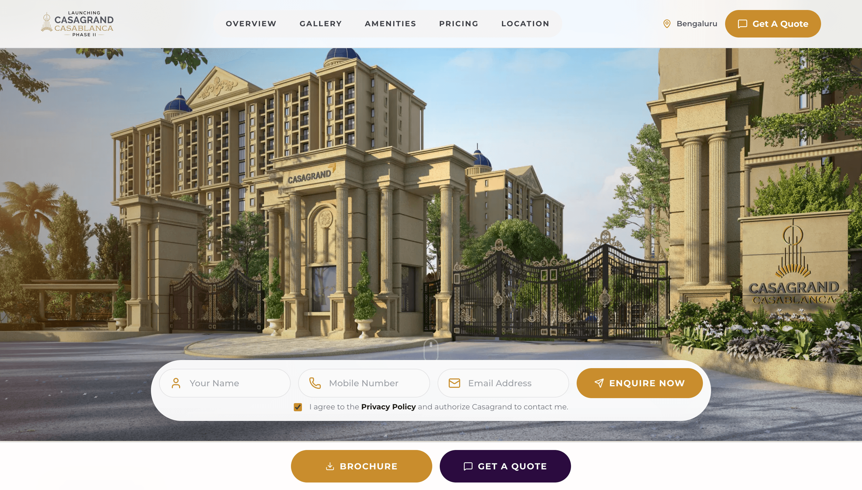 Casagrand Casablanca — Roman-Themed Meta Ads Landing Page