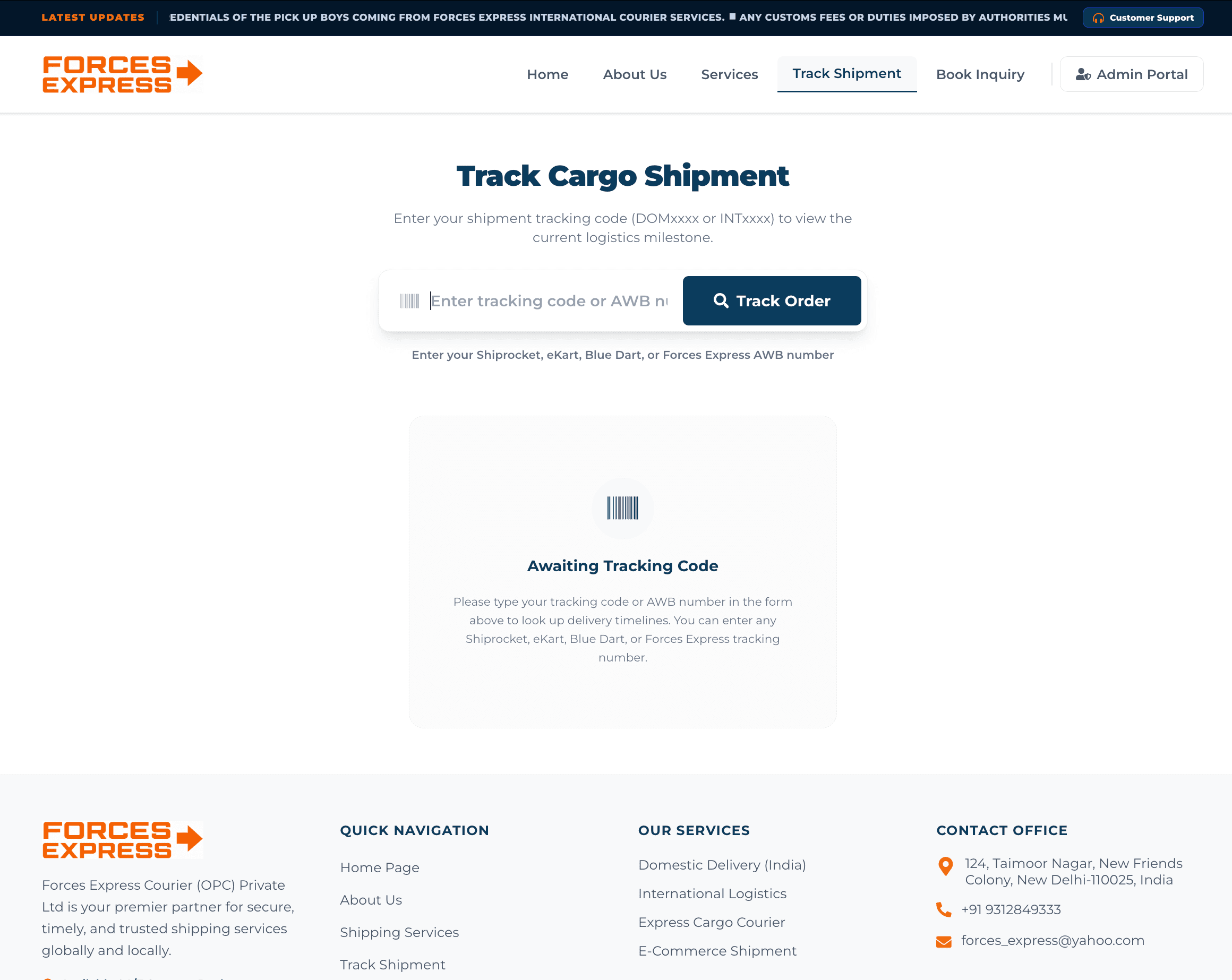 Forces Express — Premium shipment handling and doorstep pickup scheduling