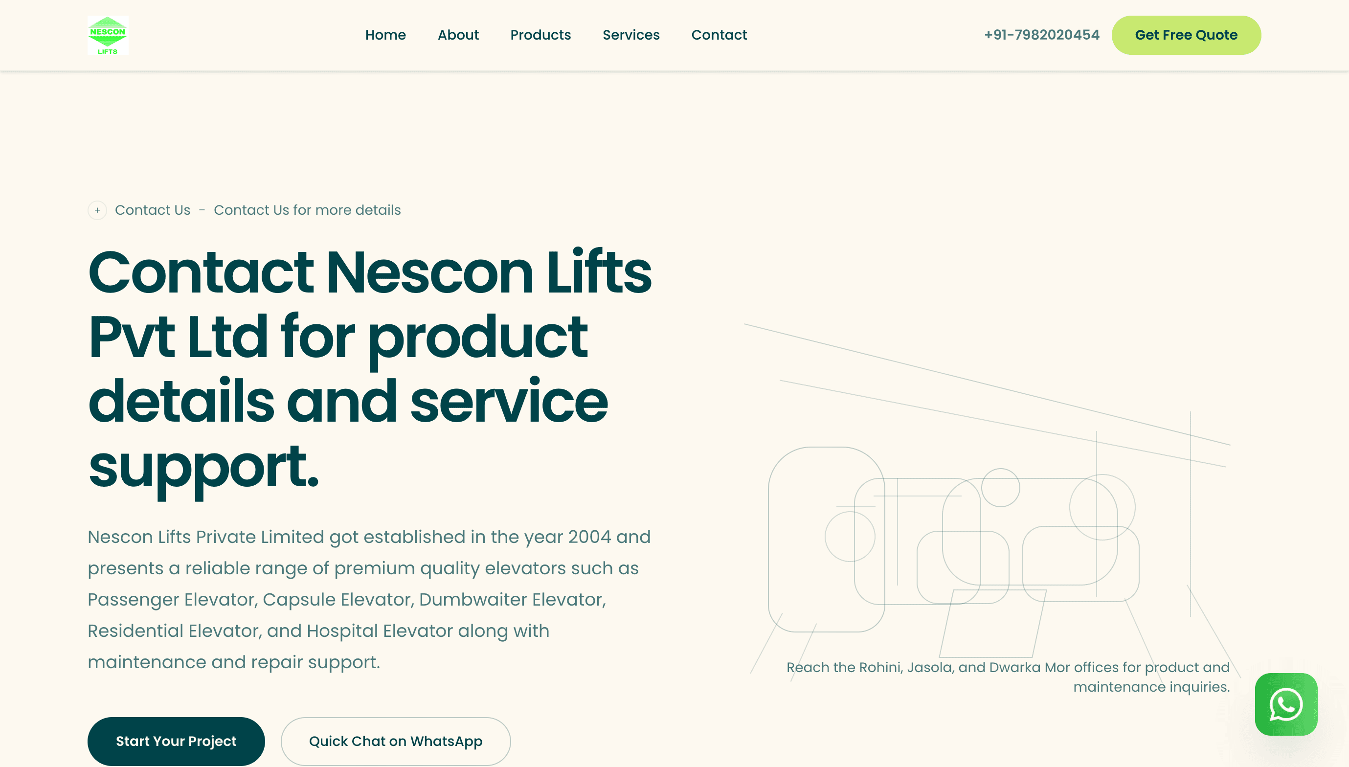 Nescon Lifts — Multi-step B2B quote calculator with lift configuration options